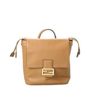 Fendi Leather Backpack, Brown
